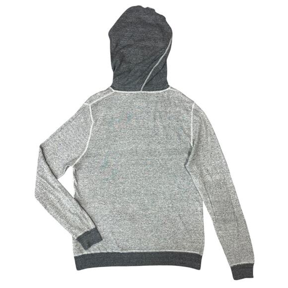 Billy Reid Contrast Stitch Sweater Hoodie Pullover Shirt Grey Large Linen Blend - Picture 12 of 16